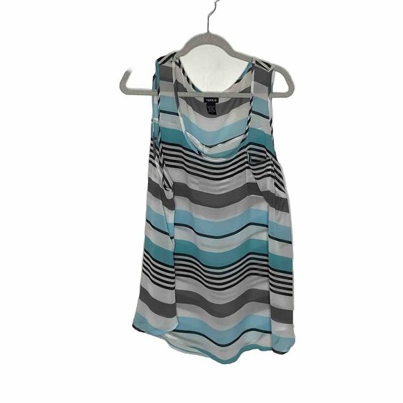 Torrid Blue Black White Stripe Scoop Neck Sleeveless Tank Top Size 3 = 3X Womens - Picture 1 of 5